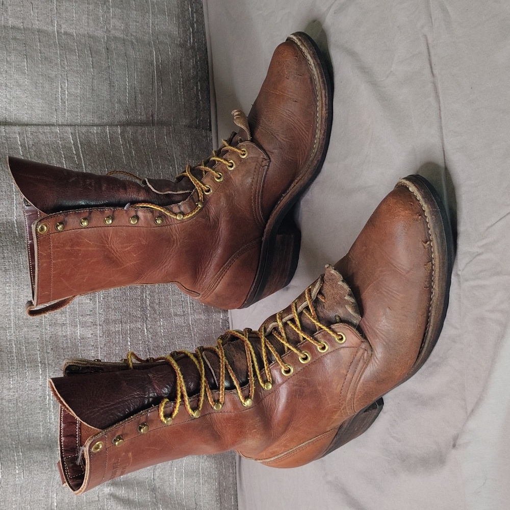 VINTAGE Whites Boots Hathorn Mule Packer Mens 8.5 D Brown Leather Work Logger